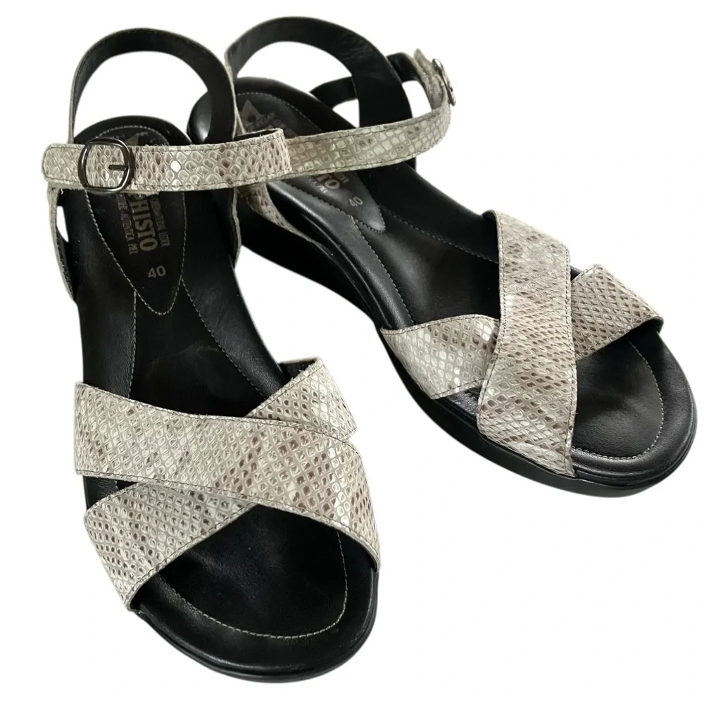 Mephisto Mimosa Wedge Sandals‎ Snakeskin 40 10